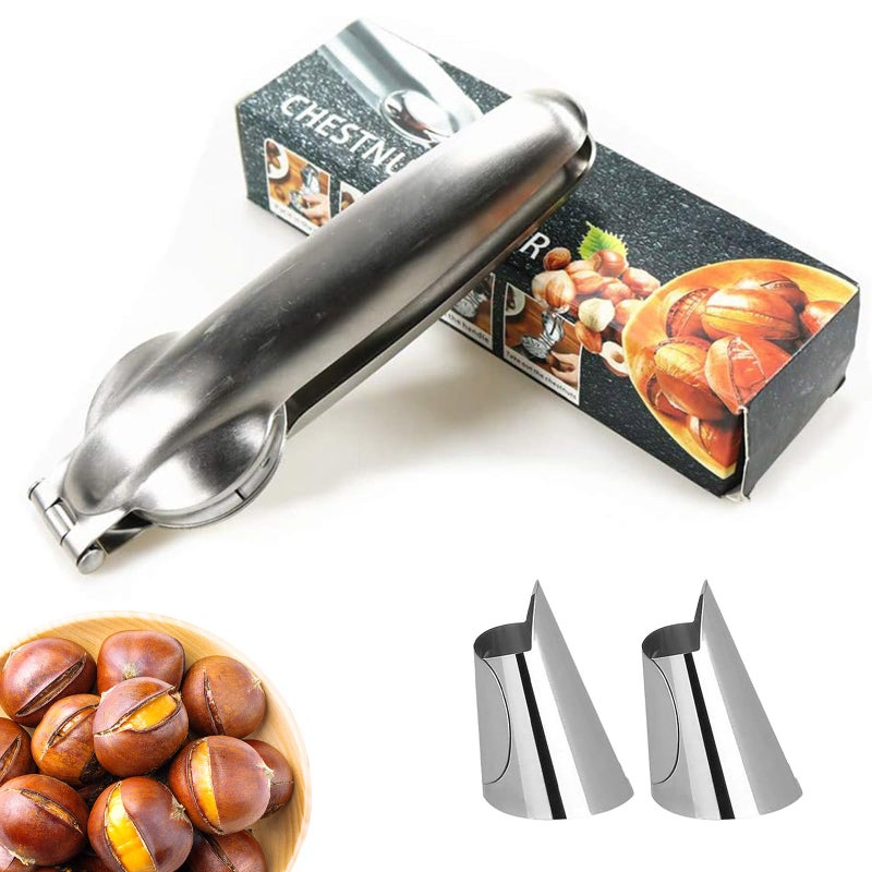 Melostu Nutcracker Chestnut Clip Stainless Steel Chestnut Cracker Pecan Walnut Plier Opener for all nuts (1 pack) - Image 1